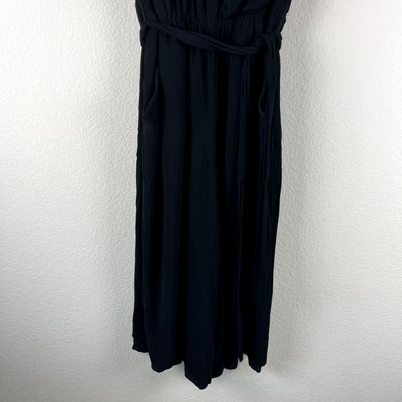 Aritzia Babaton Maximillian Jumpsuit Womens Medium Black Crop Wide Leg Minimal - Picture 3 of 14